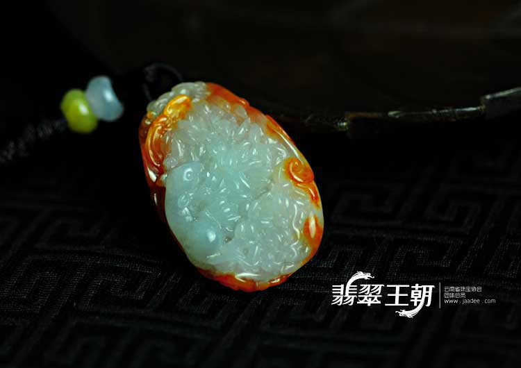 糯冰种红翡缅甸翡翠老鼠爱大米挂件
