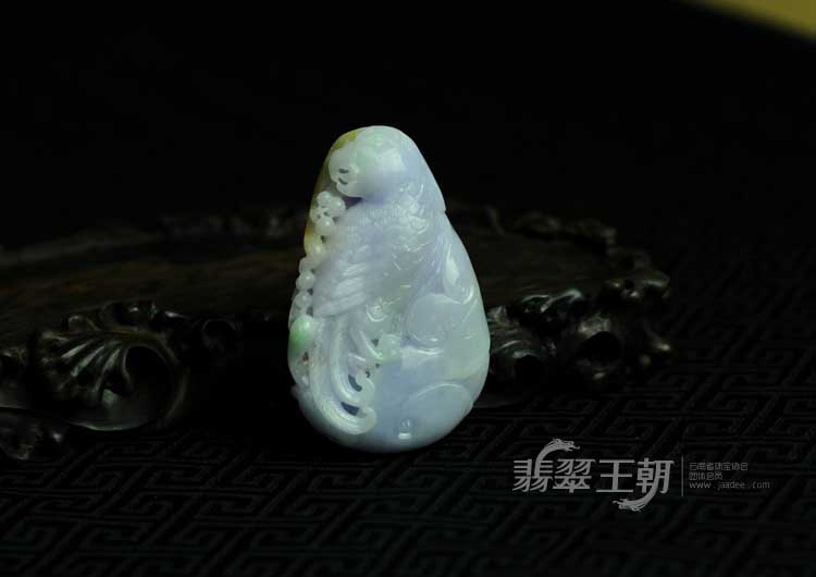 糯冰种三彩紫罗兰缅甸翡翠英明神武挂件