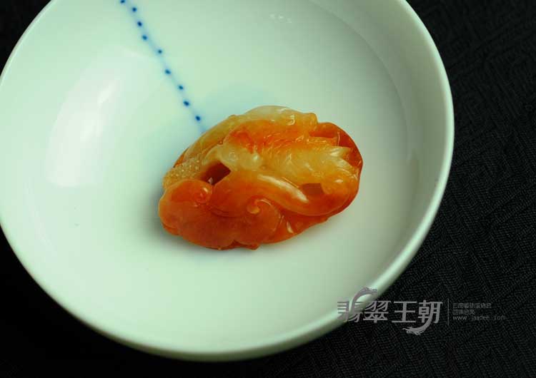 糯冰种红黄翡缅甸翡翠英明神武挂件