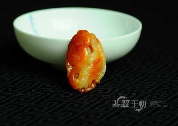 糯冰种红黄翡缅甸翡翠英明神武挂件