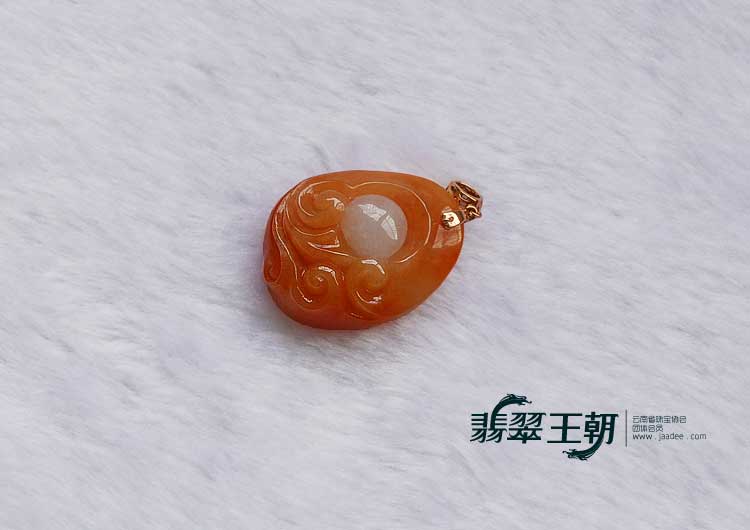 糯冰种红黄翡缅甸翡翠玉佛挂件