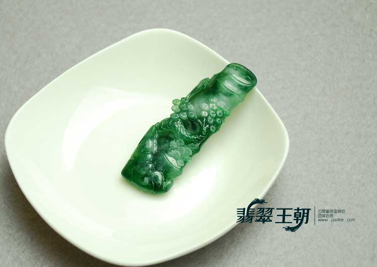 糯冰种花青缅甸翡翠岁寒三友挂件