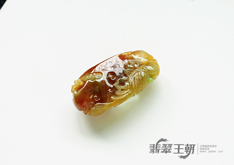 糯冰种红黄翡缅甸翡翠英明神武挂件