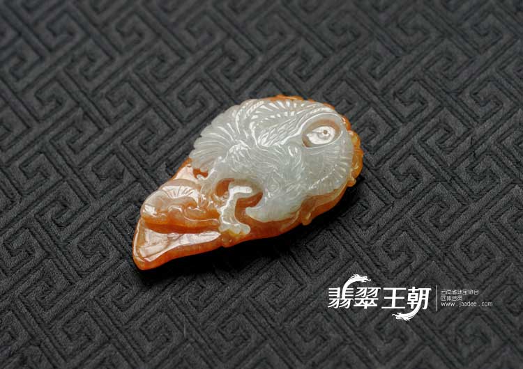 糯冰种红黄翡缅甸翡翠大展宏图挂件