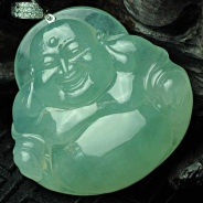 冰种晴水缅甸翡翠玉佛挂件
