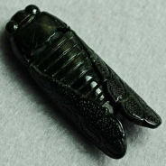 细糯种墨色缅甸翡翠香水蝉挂件