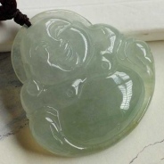 糯冰种晴水缅甸翡翠玉佛挂件