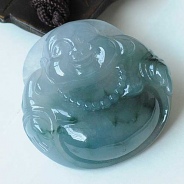冰种紫罗兰飘花缅甸翡翠玉佛挂件