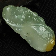 冰种晴水黄翡缅甸翡翠事事如意挂件