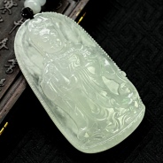 冰种缅甸翡翠观音挂件