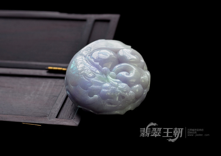 细糯种紫罗兰缅甸翡翠鱼龙变化挂件