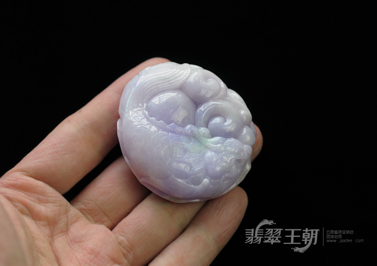 细糯种紫罗兰缅甸翡翠鱼龙变化挂件