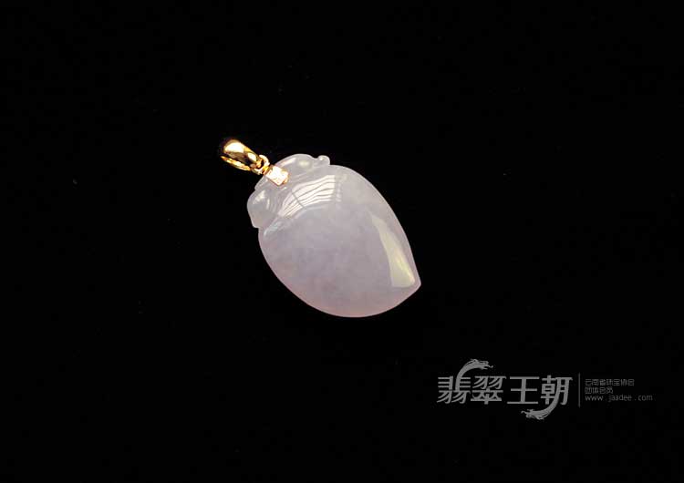 糯冰种紫罗兰缅甸翡翠寿桃挂件