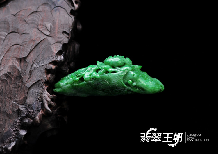 细糯种瓜青绿缅甸翡翠富贵花开挂件