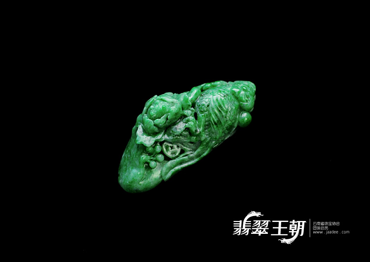 细糯种瓜青绿缅甸翡翠富贵花开挂件