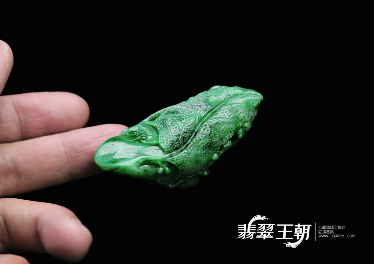 细糯种瓜青绿缅甸翡翠富贵花开挂件