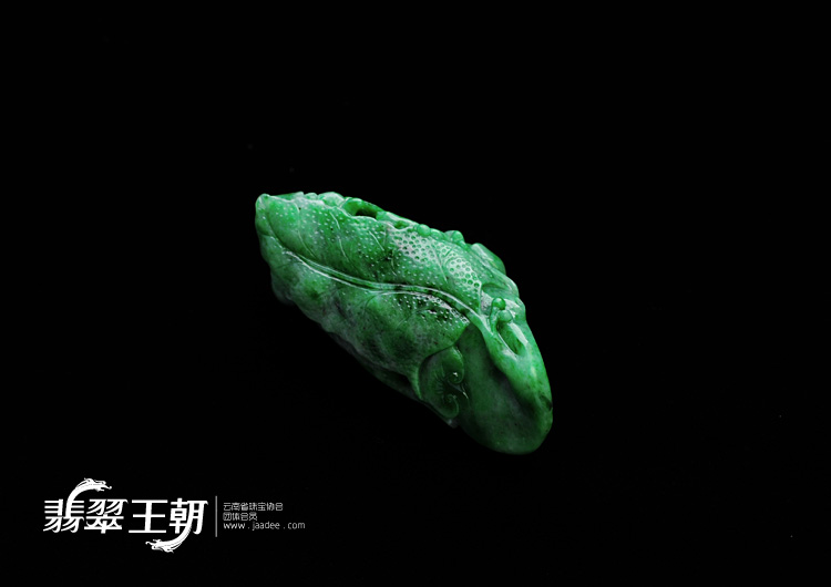 细糯种瓜青绿缅甸翡翠富贵花开挂件