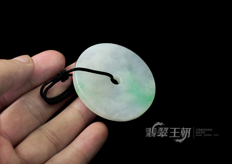 冰种淡紫罗兰飘翠缅甸翡翠平安扣挂件