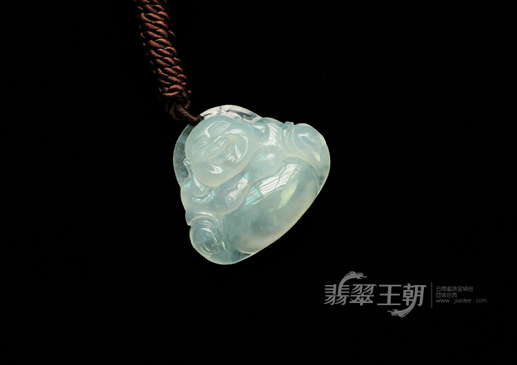 冰种淡晴水缅甸翡翠玉佛挂件