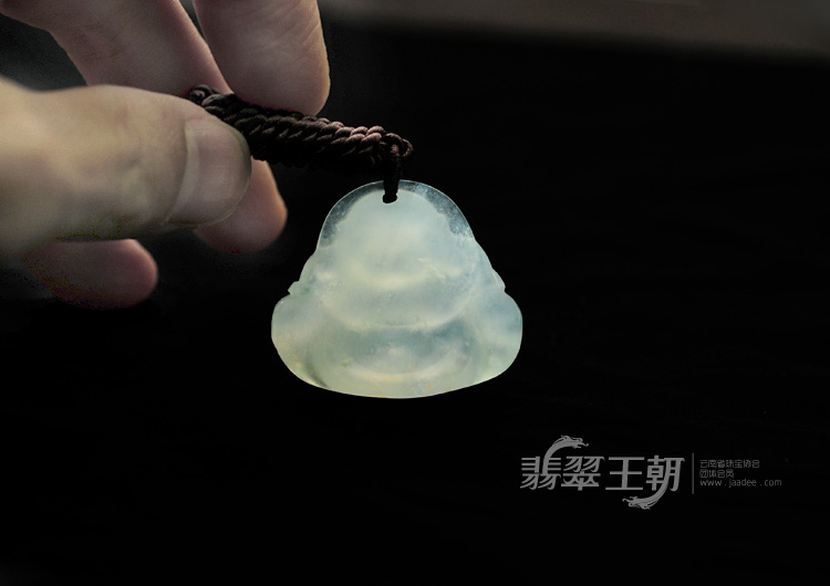 冰种淡晴水缅甸翡翠玉佛挂件