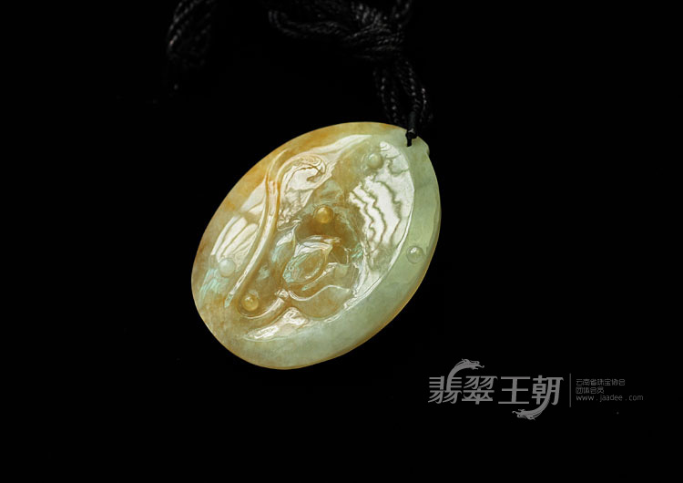 糯冰种黄翡缅甸翡翠释迦牟尼挂件