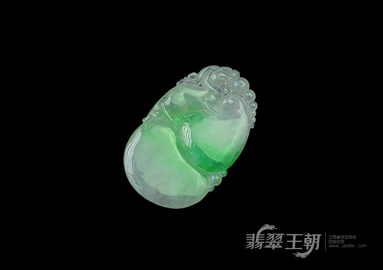 糯冰种翠色缅甸翡翠福禄寿挂件