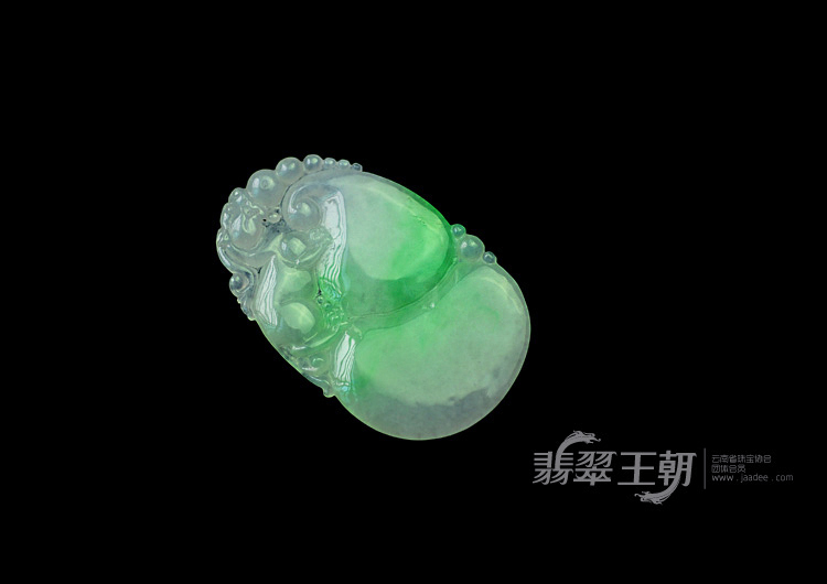 糯冰种翠色缅甸翡翠福禄寿挂件