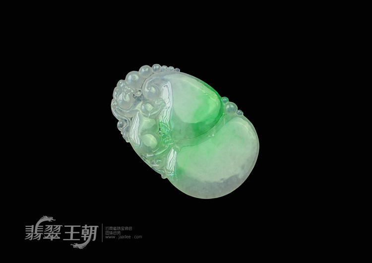 糯冰种翠色缅甸翡翠福禄寿挂件