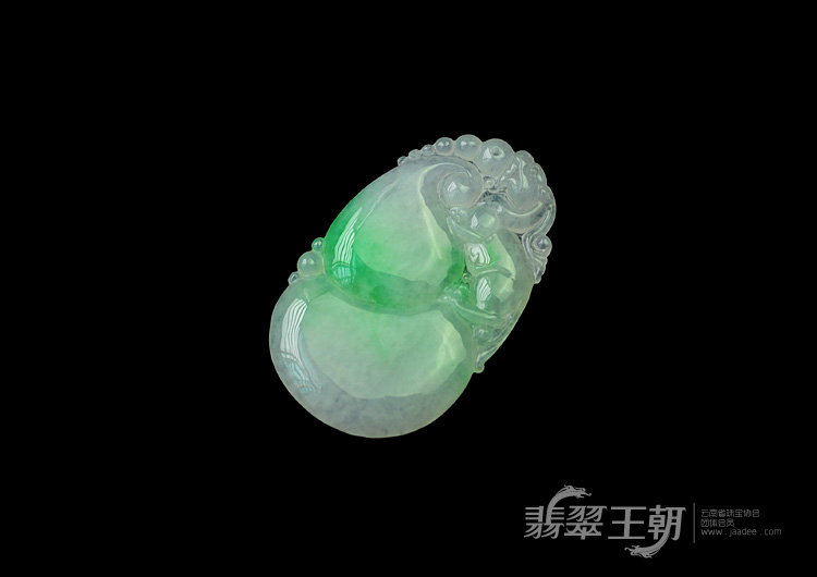 糯冰种翠色缅甸翡翠福禄寿挂件