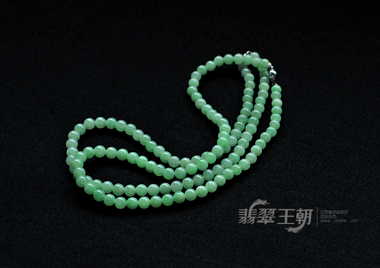 糯冰种豆色缅甸翡翠项链（单价）