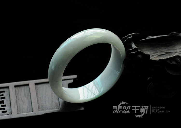 细糯种紫罗兰飘翠缅甸翡翠手镯（55mm）