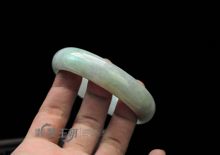 糯冰种紫罗兰飘翠缅甸翡翠手镯（57.3mm）