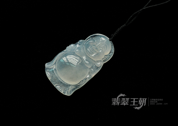 冰种缅甸翡翠站佛挂件
