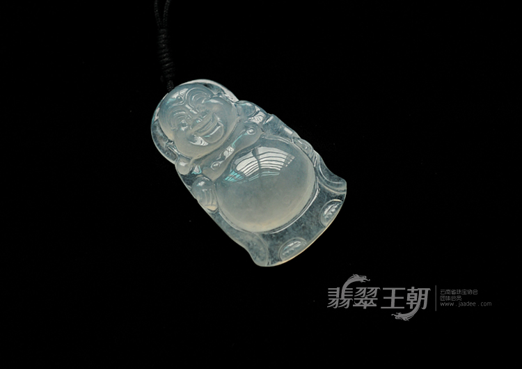 冰种缅甸翡翠站佛挂件