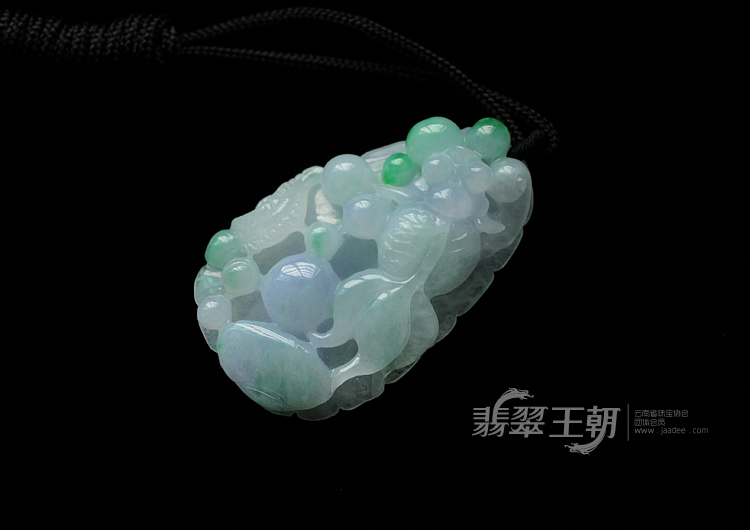 糯冰种春带彩缅甸翡翠金玉满堂挂件