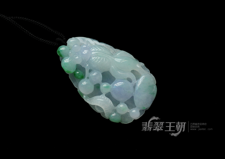 糯冰种春带彩缅甸翡翠金玉满堂挂件