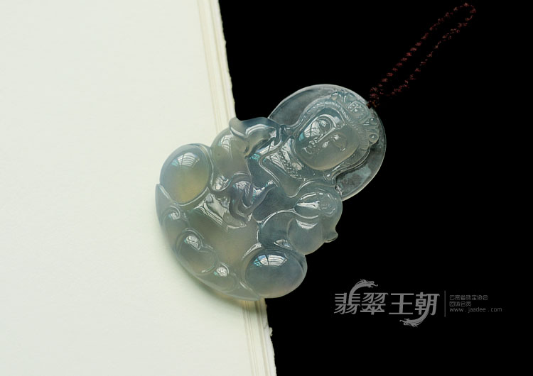 冰种紫罗兰缅甸翡翠观音挂件