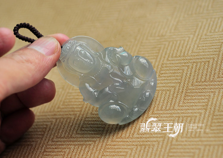 冰种紫罗兰缅甸翡翠观音挂件