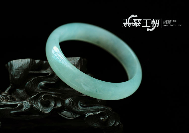冰种晴水飘花缅甸翡翠手镯（56.3mm）