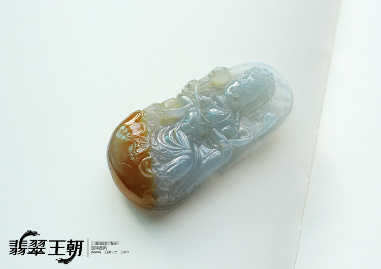 冰种晴水黄翡缅甸翡翠莲花观音挂件