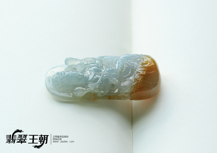 冰种晴水黄翡缅甸翡翠莲花观音挂件