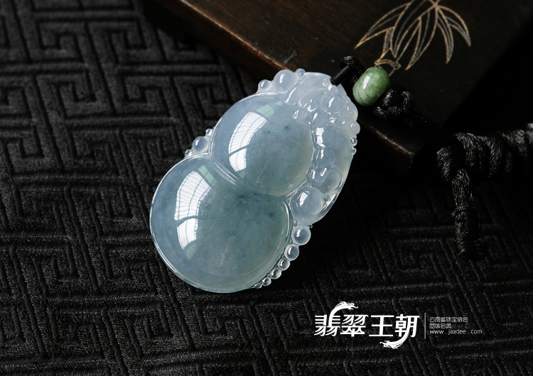 冰种蓝晴水飘花缅甸翡翠福禄寿挂件