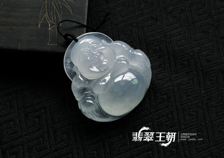 冰种飘花缅甸翡翠玉佛挂件
