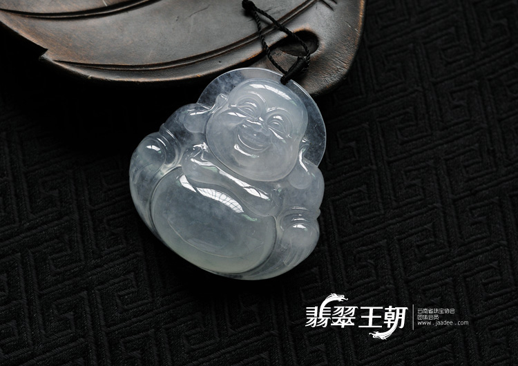 冰种飘花缅甸翡翠玉佛挂件