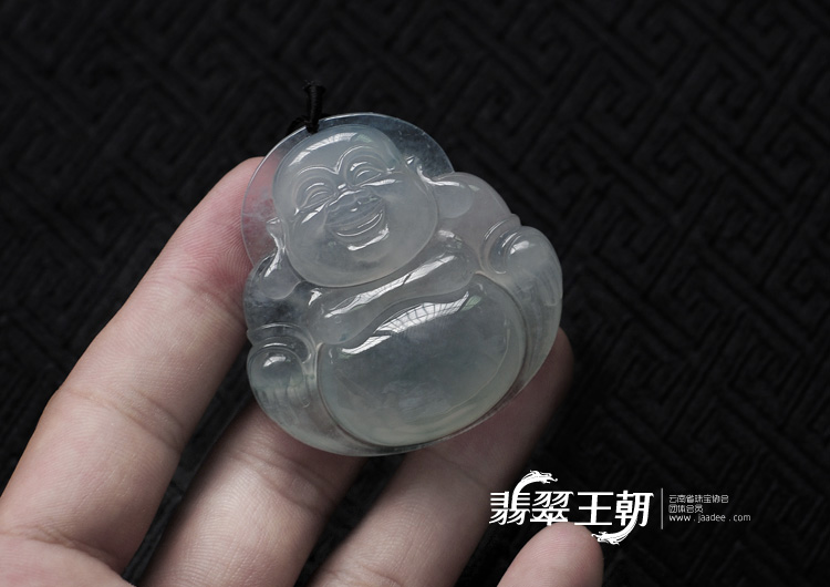 冰种飘花缅甸翡翠玉佛挂件