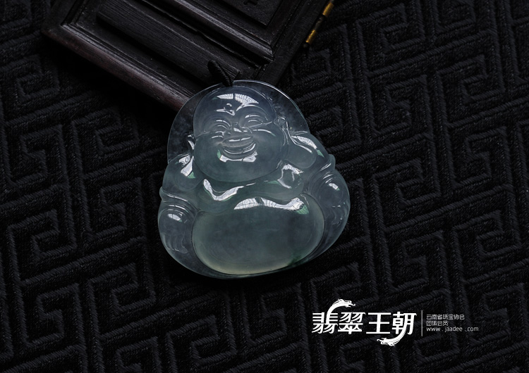 冰种飘花缅甸翡翠玉佛挂件