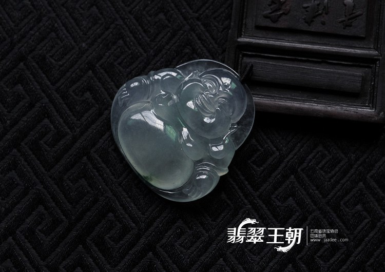 冰种飘花缅甸翡翠玉佛挂件