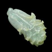 糯冰种淡晴水缅甸翡翠玉白菜挂件
