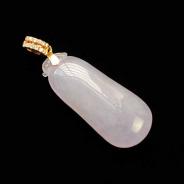 糯冰种紫罗兰缅甸翡翠福瓜挂件