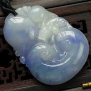 糯冰种紫罗兰缅甸翡翠如意寿挂件